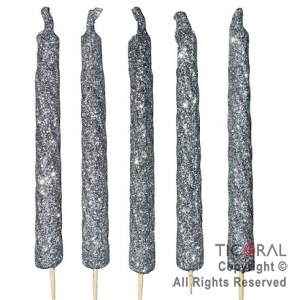 VELA VELON ESPIRAL GIBRE DE 10 CM PLATA (Pack x 5)